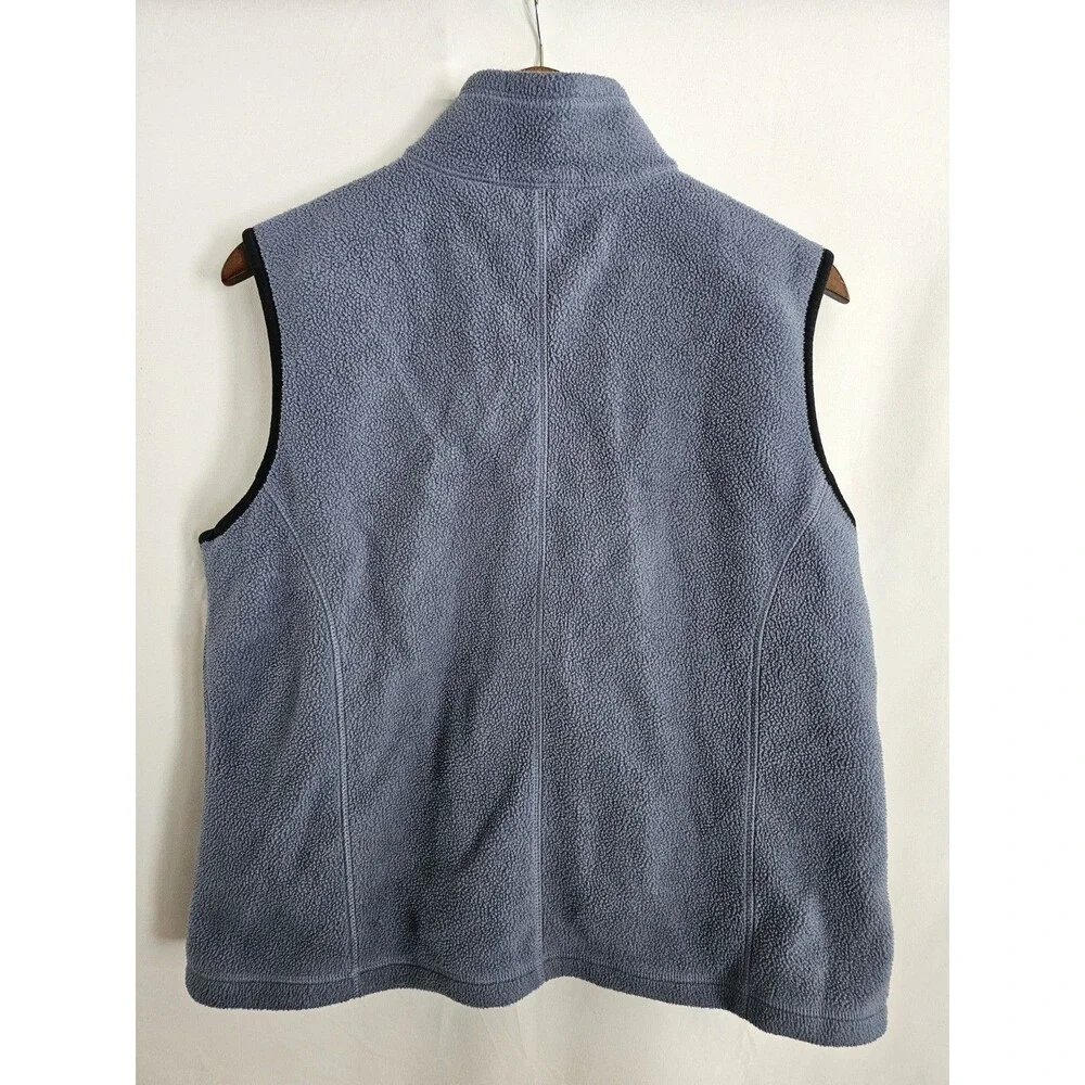Eddie Bauer Womens Polar Fleece Vest Full Zip Pockets Size XL Outdoor Layer Blue - Picture 2 of 8